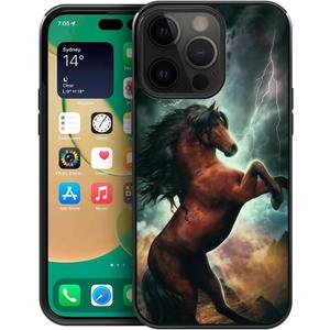 Compatible with iPhone 15 Plus Case,Pattern Design Hard PC Back Cover Non-Slip Soft TPU Protective Case for iPhone 15 Plus for Women 6.7inch-Extraordinary Spirit Horse