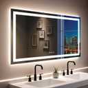 55"x 30" LED Bathroom Mirror with Lights, Double Lighting Sources Dimmable, Anti-Fog Vanity Mirror with Lights, Lighted Bathroom Vanity Mirror for Wall Tempered Glass (Horizontal/Vertical) (Front and Backlit)