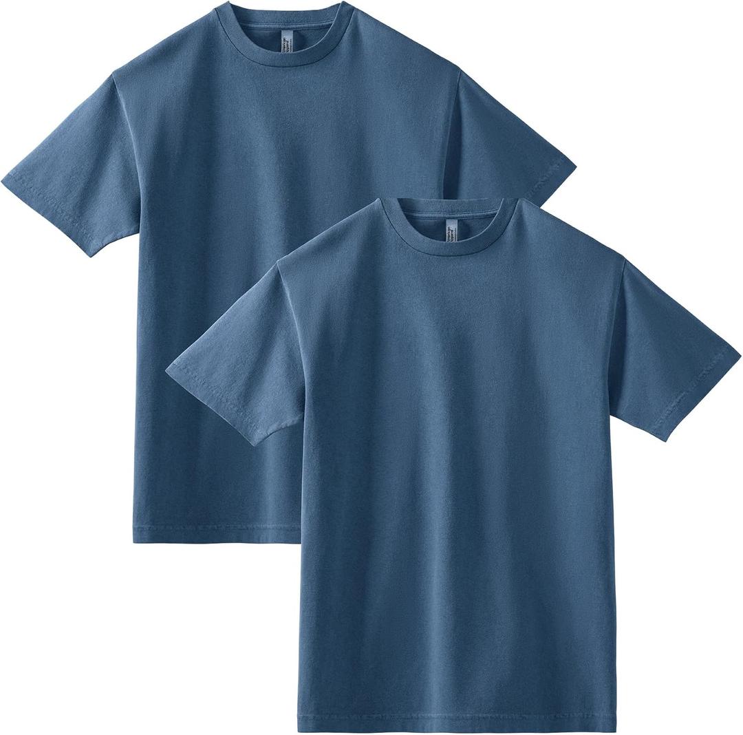 American Apparel Unisex-Adult Heavyweight Cotton T-Shirt, Style G1301/G1301gd, Multipack (Small, Faded Navy (2-pack), Small)