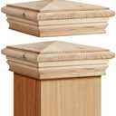 Geetery 8 Pcs 6 x 6 Inch (Actual 5.5'' x 5.5'') Wood Newel Post Cap Fence Post Cap for 5-5/8 Fence Topper Top Resistant Decking Caps for Outdoor Fences, Mailboxes and Decks (Cedar)