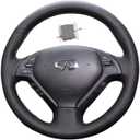 Hand Sewn Black Perforated Leather Interior Car Steering Wheel Cover, Anti Slip and Breathable Ultra-Fine Fiber Leather, for Infiniti EX25/EX35/EX37/G37/G35/Q40/QX50/Q60/IPL G