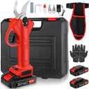 Electric Pruning Shears Cordless (EU charger), Battery Pruning Shears for Gardening, 30mm (1.2 Inch) Cutting Diameter, SK5 Blade Tree Trimmer, 2 21V Rechargeable 2ah Lithium Batteries