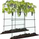 VIVOSUN 7Ft. Arch Trellis for Climbing Plants, 7 x 6 x 7ft Tall Metal Tunnel Trellis, Lightweight Metal Plant Support Archway with Nylon Netting for Climbing Vine, Vegetables, Fruits, Flowers, Black