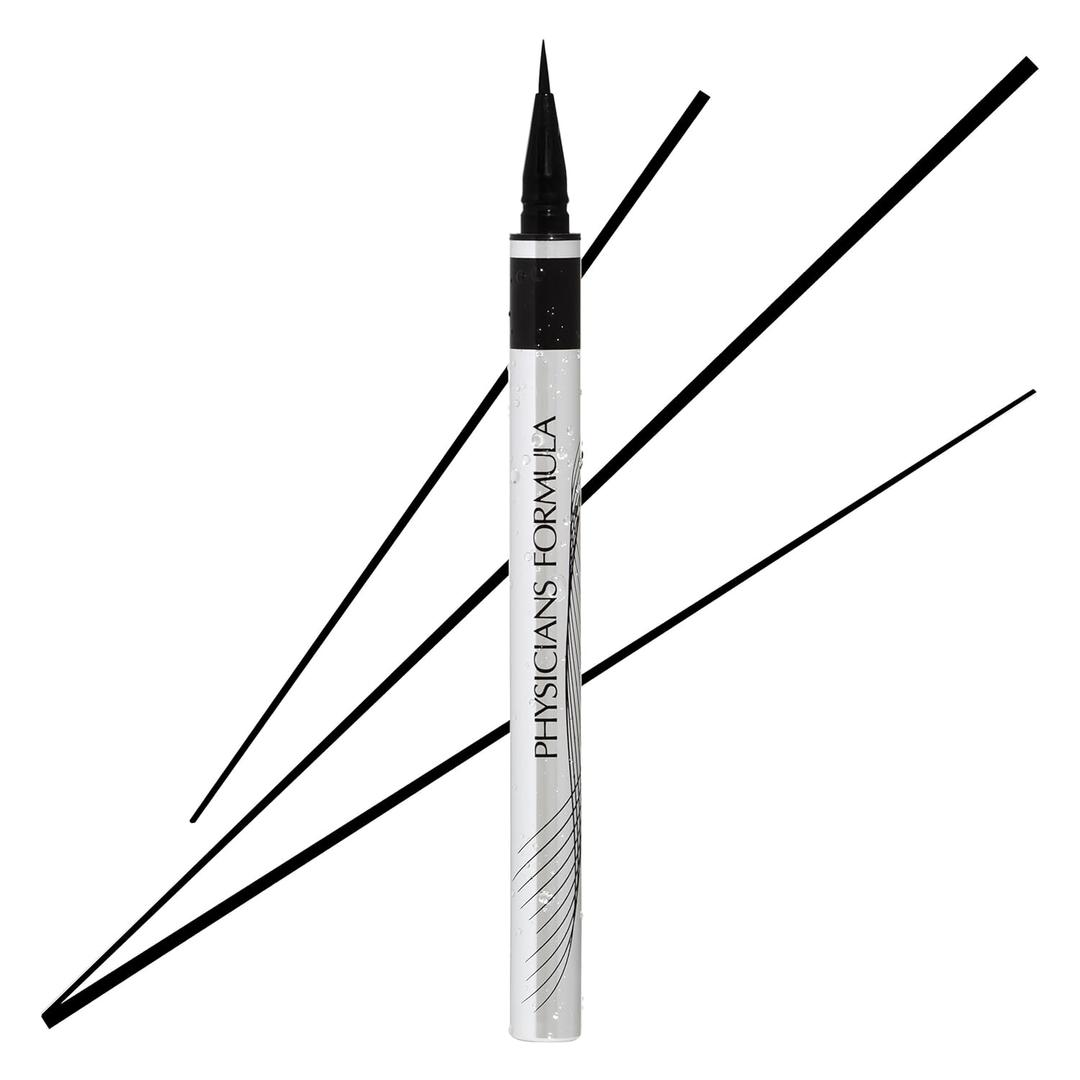 Physicians Formula Eye Booster Super Slim Liquid Eyeliner, Waterproof Precision with a LashBoosting Complex, Natural Finish, & Sensitive Skin Approved, CrueltyFree & Vegan Ultra Black