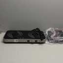 AMZCHEF Double Induction Cooktop with Removable Griddle Pan Non-stick, 1800W 2 burner Portable Induction Stove With Sensor Touch 9 Power Levels, 99 Min Timer, Iron Grey