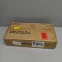 TUTOTAK Small Narrow Side Table with Charging Station, Skinny End Table for Small Spaces, Slim Nightstand with USB Ports and Outlet, Sofa Beside Table with Wheels, Brown TB01BB046