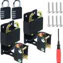 2 Pack S16100700 Two Way Lockable Gate Latch(Small Size Version: 3"L x 5"H) with Black 4-Digit Combination Lock for Metal Gates with 1-1/4" to 1-1/2" Diameter Tubes
