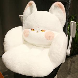 Cute Gaming Chair Cushion, Soft Desk Chair Cushion, Seat Cushion for Office Chair, Kawaii Fox Chair Pillow, Back Support for Office Chair, Lumbar Support Pillow, Non Slip Sitting, 17.7"17.7"