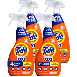 Tide Laundry Stain Remover with Oxi, Rescue Clothes, Upholstery, Carpet and more from Tough Stains, Stain Treater, 22 Fl Oz (Pack of 4)
