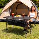 Camping Table 47 in Folding Portable Roll Up Camp Table | Fold Up Lightweight Adjustable Height with Carry Bag Indoor Outdoor for Camping, Picnic, Backyard, BBQ, Patio, Black