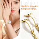 Mosonio Slim Designer Bracelet Bands for Apple Watch Women, Elegant Thin Dressy Metal Band with Embedded Silicone Accents Compatible with Apple Watch Ultra / Series 11 10 9 8 7 6 5 4 SE 3 2 1, Easy-Adjust Link Fancy Strap for iWatch 49mm 46mm 45mm 44mm 42mm 41mm 40mm 38mm (Sizes vary by model)