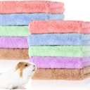 Tatuo 10 Pack Guinea Pig Fleece Cage Liners, Washable Small Animal Bedding Blankets Soft Reusable Pee Pads Absorbent Cage Mats for Guinea Pig Hamster Rabbit Hedgehog(11.8 x 11.8 Inch,Mixed Colors)