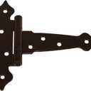 Shed Windows and More (Set of 6) T Hinges Fancy Decorative 5" Heavy Duty Strap Hinge Shed Door Style Decorative W/Screws, Storage Building Garage Barn Door