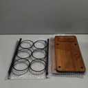 ALLCENER Wine Rack with Glass Holder, Countertop Wine Rack, Wooden Wine Holder with Tray, Perfect for Home Decor & Kitchen Storage Rack etc (Hold 6 Bottles and 2 Glasses)