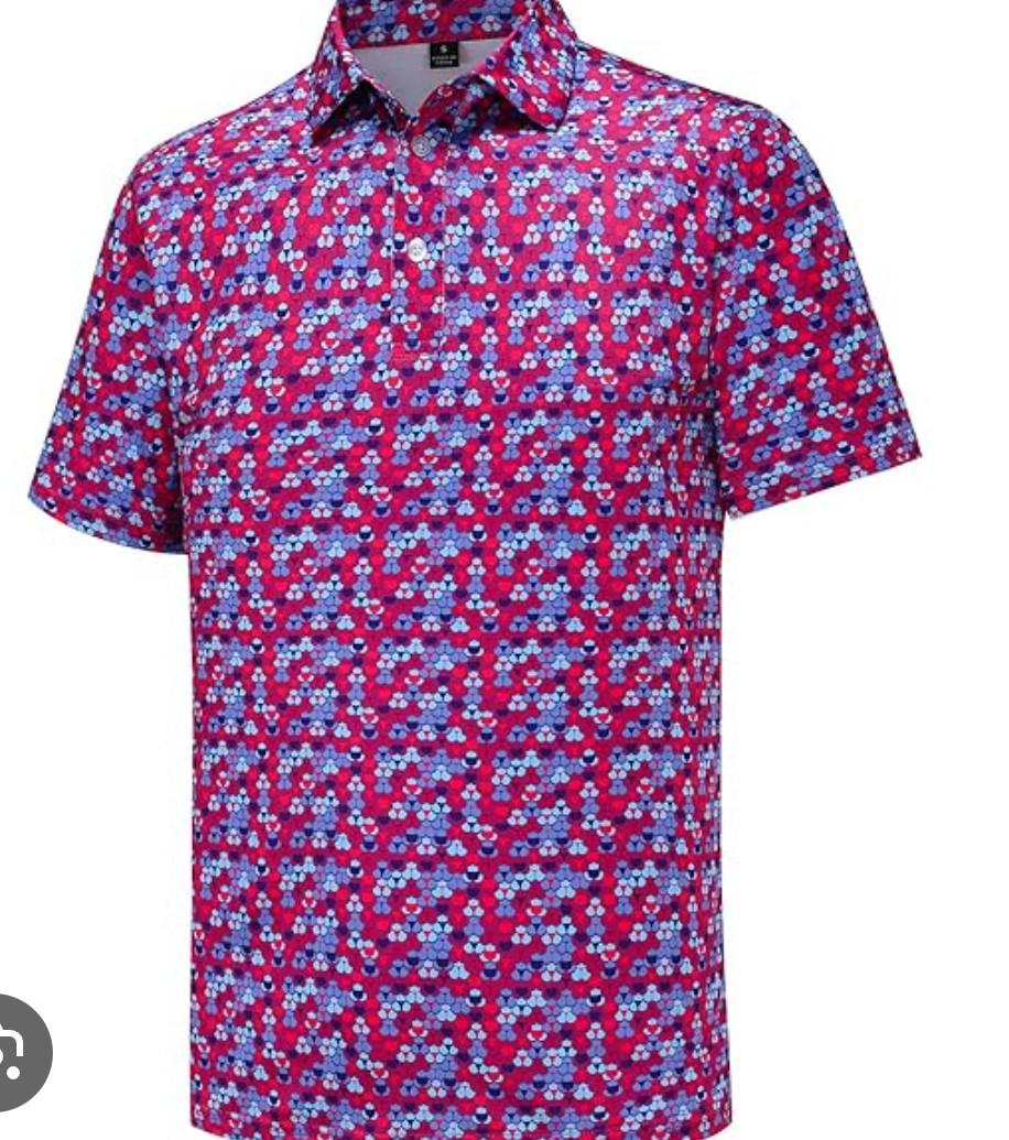 Bogey Bros Golf Polo Shirt Men's Small Purple Whale Tail Short Sleeve Stretch, XXL