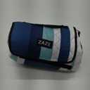 ZAZE Picnic Blankets Beach Blanket, 80''x80'' Extra Large Thick 3-Layers, Sandproof Machine Washable Waterproof Foldable Oversized XL Outdoor Mat, for Camping, Park, Travel, Grass(Blue White Stripe)