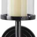 Deco 79 Aluminum Metal Wall Sconce Single Candle, 6" x 7" x 23", Black