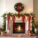 2 x 6PCS Large Velvet Christmas Wreath Bows 24x15 Inch Vintage Xmas Tree Topper Ribbon Bow Rustic Christmas Staircase Crafts Gift Bows for Christmas Outdoor Indoor Decor(Burgundy)