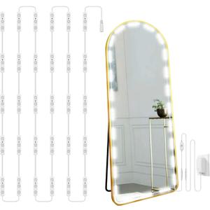 LPHUMEX Hollywood Glam Led Vanity Lights Kit, 14ft Dimmable Mirror Lights, Full Body & Bathroom Lighting, Plug in Floor Light with Power Supply (Mirror not Inlcuded)