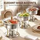 Femchic 1QT Mini Chafing Dishes, 4 Pack Shabu Hot Pot, Round Chafers Set