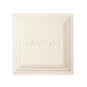 Pre de Provence Marseille Olive Oil Ceramic Soap Dish, Keeps Bar Dry and Protects Countertops, 4.3" Square (10.5 Ounce (Pack of 1), Savon)