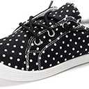 FUNKYMONKEY Shoes for Women, Comfort Low Top Canvas Slip On Sneakers Classic Casual Walking Shoes, Size 7