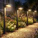 XMCOSY+ Solar Pathway Lights with Motion Sensor 6 Pack, 300LM Metal Solar Lights Outdoor Waterproof, 3 Modes Landscape Lighting for Garden, Backyard, Outside, Path (Warm/Cool White)