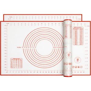 Silicone Baking Mat, Full Sheet Non-Stick Pastry & Dough Mat with Measurement Guides, Silicone Mat & Baking Essentials, 15" x 23"(Pack of 2)