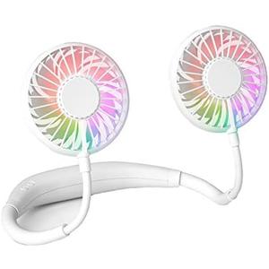 Neck Fan, Hands Free Personal Fan 2600mAh, Hang Around Neck Fans, Wearable Small Fan for Outdoor Working Battery Powered Over 12 Hours Constant Cool
