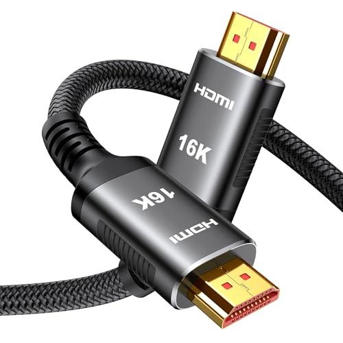 Snowkids 16K 10K 8K HDMI Cable 96Gbps 6.6FT/2M, 48Gbps Ultra High-Speed HDMI Cables Cord, 8K@120Hz, 4K@240Hz HDCP 2.3 & Dynamic HDR Compatible for TV/Monitor/Projector/Entertainment & More