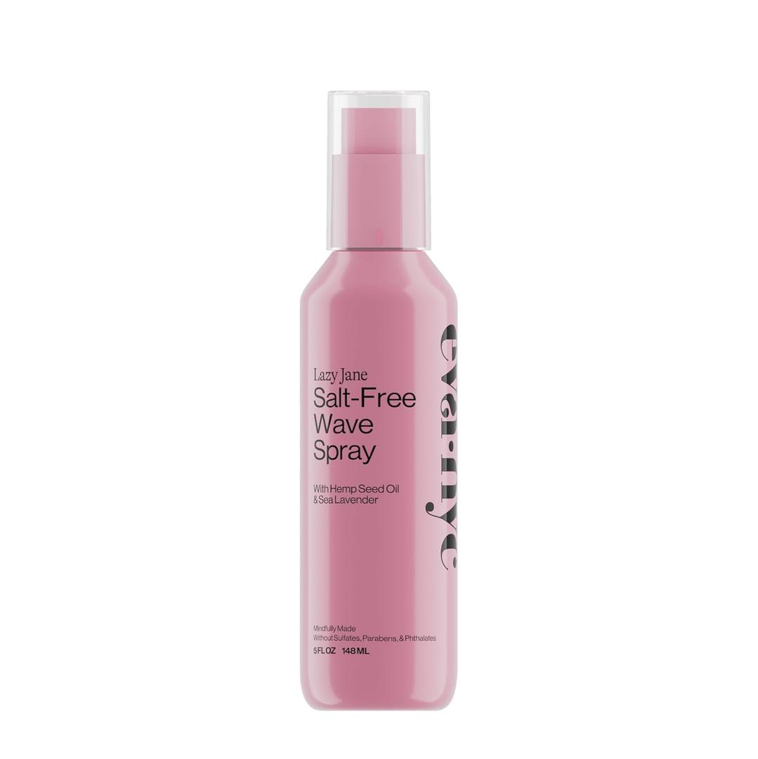 Eva NYC Salt-Free Effortless Texture Wave Spray - Lightweight, Buildable Formula to Enhance Waves - Hemp Seed Oil + Sea Lavender for Moisture - For Straight-Wavy Hair Types - Lavender Scent - 5 fl oz