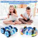 OSIMILY Remote Control Car 4WD with 360 Rotating Drift Stunt Rc Cars | 2.4GHz Remote Control with Cool Lights,All-Terrain Off-Road Toy | Ideal Christmas & Birthday Gift for Kids Ages 4-7 8-10 10-13 (Blue)
