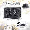 Wedding Card Box with Lock, Black Card Box for Wedding Reception Decorations, Wedding Box for Cards and Money, PVC Envelope Gift Card Box for Party Graduation Baby Shower Birthday Decor