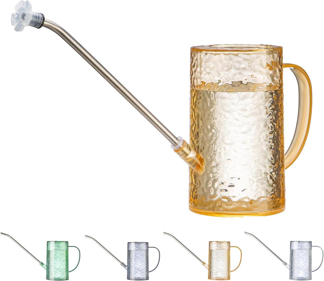 Long Spout Watering Can Indoor Plants, Small Watering Cans for House Plants, Flowers, Succulents 34oz (Brown)