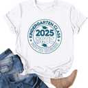 Class of 2038 Shirts Women First Day of Kindergarten Teacher Shirt Grow with Me Short Sleeve Gift Tee Tops (White, XL)