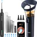 KAUGIC Ear Wax Removal - One-Hand Manual Ear Cleaner with Camera, 7 PCS Ear Spoons, Safe Ear Irrigation Kit for Adults (Blue)