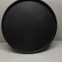 20 inch Round Solid Wood Serving Tray Extra Large Tea Coffee Snack Food Meals Serving Plate Non-Slip Kitchen Party Bar Server Ottoman Tray Breakfast Tray with Raised Edges Black