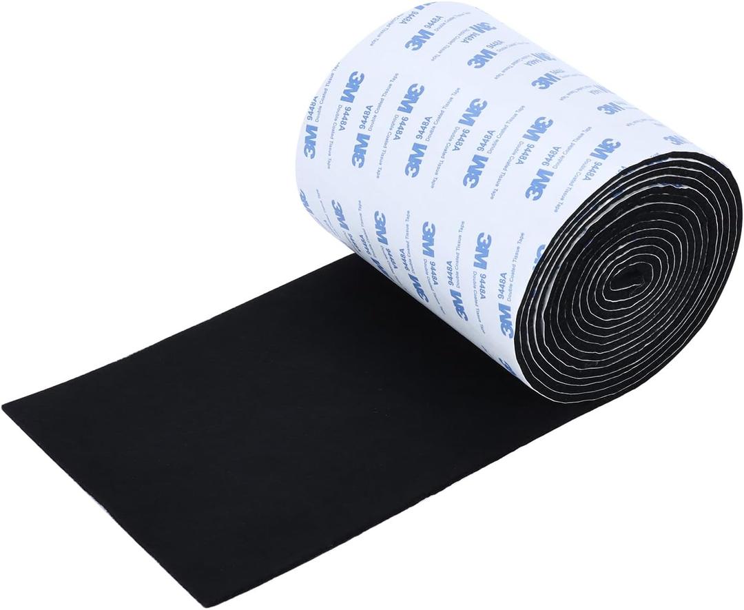 VOCOMO Felt Furniture Pads, Heavy Duty Felts Strip Roll with Adhesive Backing Felt Pads Furniture Feet Cuttable Felts Tape for Protecting Hardwood Floors(5 x 120 x 0.12 Inch, Black)