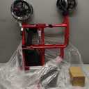 Medline Ultra Lightweight Transport Wheelchair for Adults, Foldable, 19-Inch Seat Width, Red Frame, Black Upholstery