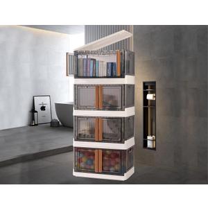 304 Quart Collapsible Clothes Storage with Wheels can be Freely Stacked, Stackable Bins with Lid and Door for Toy, Seasonal Clothes, Keepsakes, Decorations, ShoesFood Items.(19 Gal 4Pack)