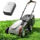 Litheli 14 Inch Cordless Lawn Mower, Brushless Battery Powered Push Mower with 5.0Ah Battery, 5-Position Height, 9-Gallon Bag, Lightweight Grass Cutter for Small to Mid-Sized Yards