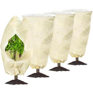 Bonviee 4 Packs Plant Covers Freeze Protection-47.2470.86 Large Tree Covers Frost Protection Blankets for Plants, Reusable Shrub Jakets Covers for Winter, with Drawstring & Zipper