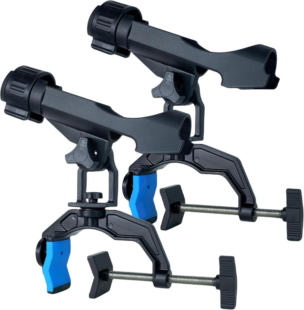 Fishing Rod Holders for Boat, Upgraded Fishing Rod Holder with Enlarge Clamp Innovative Dual-V Shaped Design Fit Round/Square Tube Boat Fishing, Fishing Gifts for Men