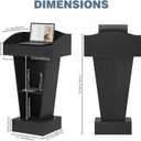 Aboxoo Podium Stand - Modern Podium Lectern with Laptop Shelf and Storage, Portable Lectern Podium Stand with Wooden Heavy Base, Ideal for Classroom, Office, Church, and Reception Areas(Black)