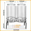 Gallon Beverage Dispenser, Stainless Steel Spigot Drink Dispenser for Parties with Stand, Clear Glass Drink Container Easy to Refill and Clean