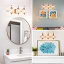 Brushed Antique Brass Bathroom Vanity Light Fixture Vintage Style - 3 Light G9 Bulb Compatible, 23" Wide Bathroom Lighting Over Mirror with Hand-Etched Glass Shades, Easy Mount for Makeup Area