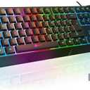KLIM Chroma Gaming Keyboard Wired USB - New 2024 - Durable Ergonomic Waterproof Silent Backlit - Ideal for Gaming and Office - Teclado Gamer - 2 ms Response Time - PC Laptop Mac PS4 PS5 - Black