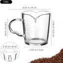 Operitacx Two-Mouth Espresso Measuring Cup 2.36Oz Heat Resistant Glass Coffee Beaker with Clear Scale for Accurate Coffee and Milk Pouring