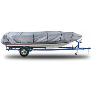 600D Jon Boat Cover Heavy Duty Waterproof Marine Grade UV Resistant Reinforced Adjustable Side Straps (12'-14' Long, 600D, Beam Width to 70")