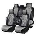 BWTJF Car Seat Covers, Front and Rear Seat Protector for Cars Waterproof Non-Slip, Leather Seat Protector Universal Fit for Suvs,Vans,Trucks (Black&Gray, Full Set)